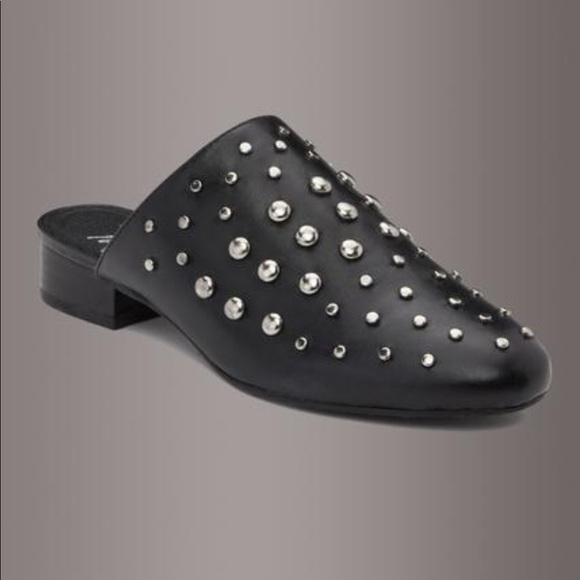 NWT Black Genuine Leather Studded Mule - Picture 6 of 8